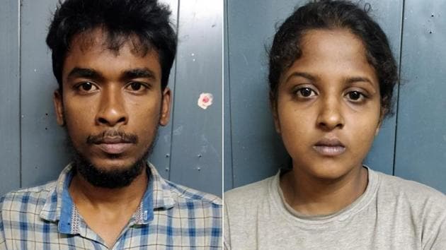 A college student and her tattooist boyfriend were arrested late on Wednesday on charges of snatching cell phones and lifting bikes to buy cannabis and liquor.(HT Photo)