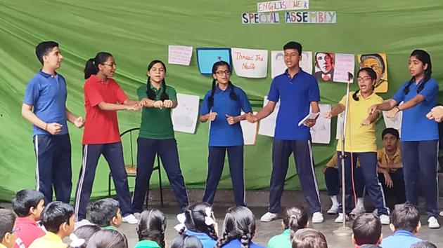 The school organised several fun-filled activities to teach English The school organised several fun-filled activities to teach English
