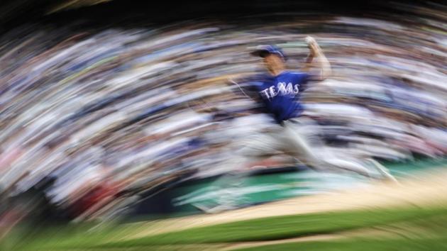 Texas Rangers starting pitcher Mike Minor throws during the seventh inning of a baseball game against the Milwaukee Brewers on August 11, 2019, in Milwaukee. (Morry Gash / AP) Texas Rangers starting pitcher Mike Minor throws during the seventh inning of a baseball game against the Milwaukee Brewers on August 11, 2019, in Milwaukee. (Morry Gash / AP)