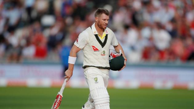 David Warner looks dejected after losing his wicket off the bowling of England's Stuart Broad.(Action Images via Reuters)