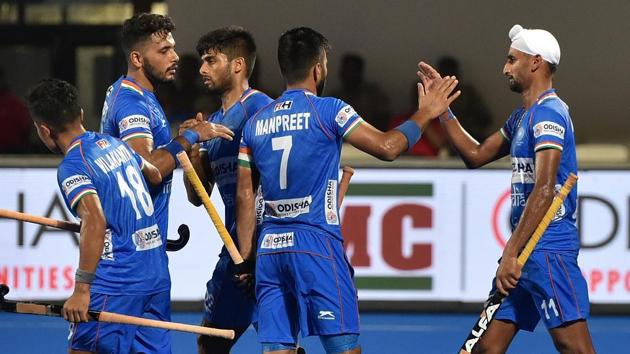 File image of players of Indian hockey team in action during a match. (Arijit Sen/HT Photo) File image of players of Indian hockey team in action during a match. (Arijit Sen/HT Photo)