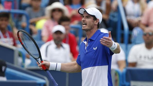 Andy Murray during his match against Richard Gasquet at the Western & Southern Open tennis tournament. (AP) Andy Murray during his match against Richard Gasquet at the Western & Southern Open tennis tournament. (AP)