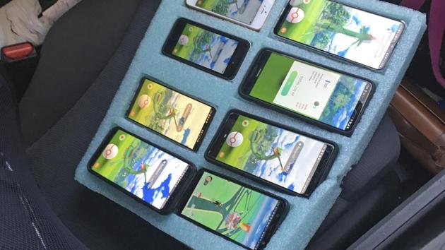 Eight mobile phones in place shows the game Pokemon Go. (AP File Photo) Eight mobile phones in place shows the game Pokemon Go. (AP File Photo)