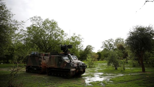 French soldiers patrol in an all-terrain armoured vehicle BvS10 produced by BAE Systems in the Gourma region. Efforts led by France to stop a region on Europe’s doorstep becoming a launchpad for attacks at home are increasingly trapped in an endless cat-and-mouse game with well-armed jihadists, who know the terrain and hide easily among civilians. (Benoit Tessier / REUTERS)