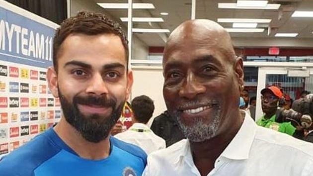 File image of India skipper Virat Kohli and West Indies great Viv Richards.(Virat Kohli/ Twitter)