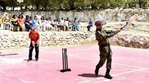 MS Dhoni spotted playing cricket.(Instagram/Chennai Super Kings)