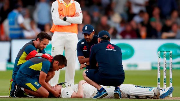 Steve Smith was hit on the head by Jofra Archer.(Action Images via Reuters)