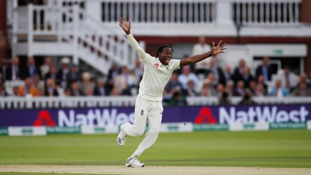 Jofra Archer celebrates taking the wicket of Australia's Cameron Bancroft. (Action Images via Reuters) Jofra Archer celebrates taking the wicket of Australia's Cameron Bancroft. (Action Images via Reuters)