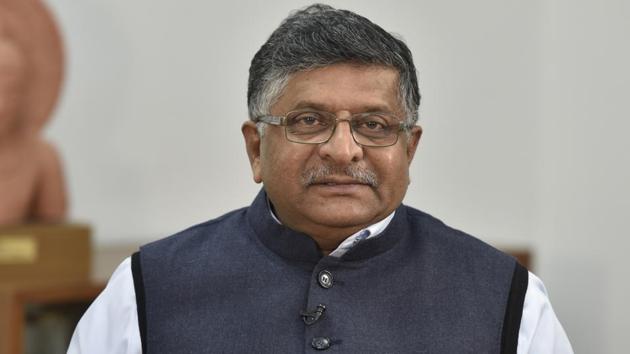 Union Law Minister Ravi Shankar Prasad said that Article 370 had become a platform to shield terrorists and their patrons.(Sanjeev Verma/HT PHOTO)