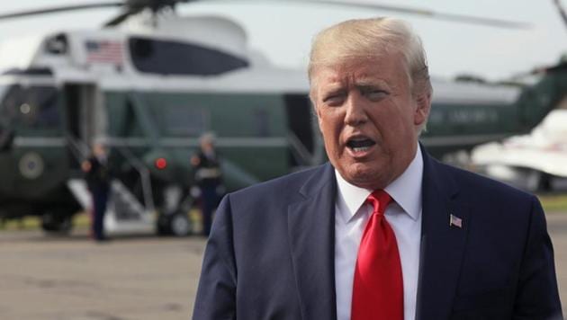 “US President Donald Trump conveyed the importance of India and Pakistan reducing tensions through bilateral dialogue regarding the situation in Jammu and Kashmir,” White House spokesperson said.(Reuters File Photo)