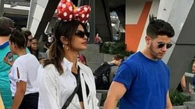 Priyanka Chopra spotted in a Minni mouse hat as she visits Disneyland with husband Nick Jonas.