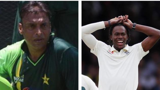 Shoaib Akhtar (L) not happy with Jofra Acher’s (R) behaviour(HT Collage)