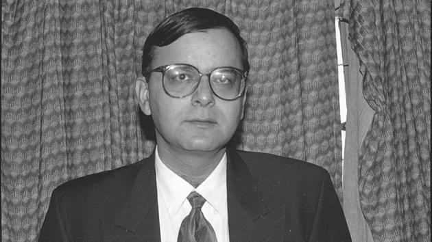 Arun Jaitley poses for a picture in November, 1994. He became a senior advocate at the Delhi High Court in 1990, and became part of the national executive of the BJP the following year. In 1998, he attended the United Nations General Assembly session as the government’s delegate. (HC Tiwari / HT Archive)
