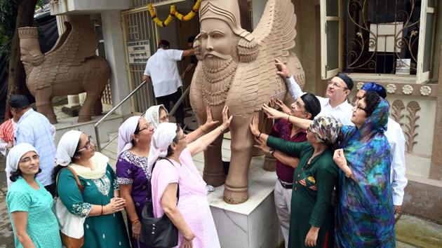 Parsi community celebrate Navroze, their new year, at Agyari lane, in Thane, Maharashtra. (Praful Gangurde / HT Photo) Parsi community celebrate Navroze, their new year, at Agyari lane, in Thane, Maharashtra. (Praful Gangurde / HT Photo)