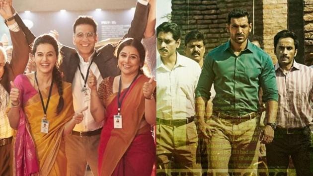 Mission Mangal vs Batla House box office day 4: The Akshay Kumar starrer is set to cross the <span class='webrupee'>₹</span>100 crore mark as John Abraham’s film heads to <span class='webrupee'>₹</span>50-crore mark.