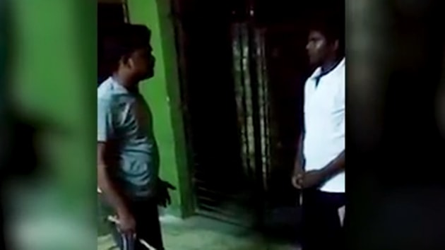 A video clip of a hostel warden beating two students of a privately-run college in Bhubaneswar over poor marks has gone viral on social media.(HT Photo)