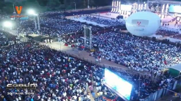 The Saaho event in Hyderabad was attended by over one lakh fans. The Saaho event in Hyderabad was attended by over one lakh fans.