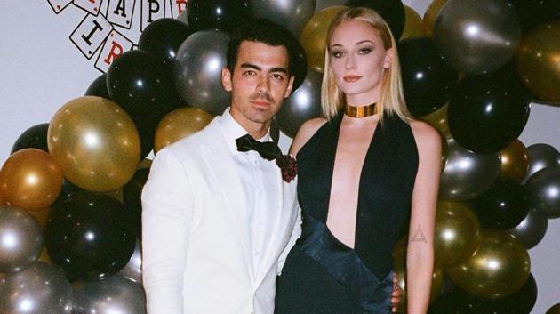 Joe Jonas and Sophie Turner celebrated the former’s 30th birthday with a James Bond-themed bash, and Sophie wore the same dress Joe’s ex Taylor Swift wore in 2016.(Instagram/Sophie Turner)