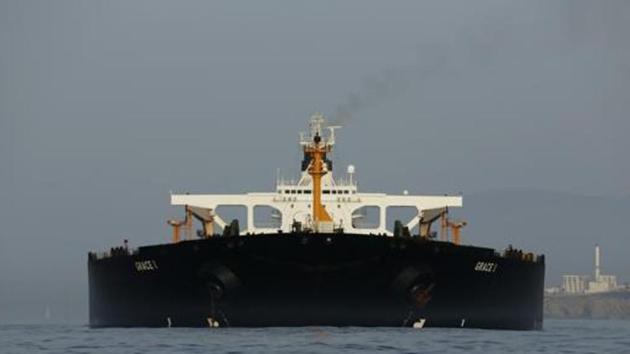 At the centre of a diplomatic dispute the Iranian oil tanker has departed from Gibraltar.(Bloomberg photo)