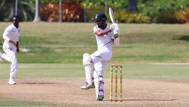 Cheteshwar Pujara plays a pull shot during India’s tour game against West Indies A.(Twitter/BCCI)
