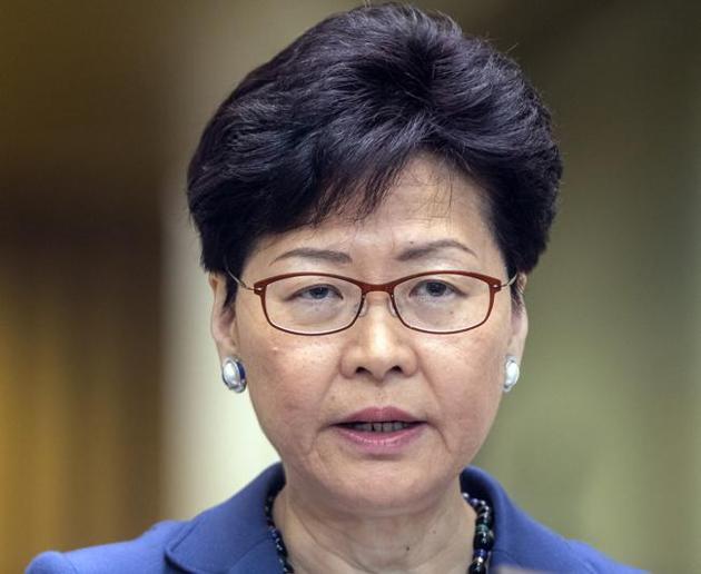 Carrie Lam said on Tuesday that she hoped a peaceful weekend anti-government protest was the start of an effort to restore peace.(Bloomberg Photo)