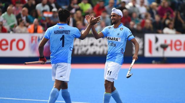 File photo of Harmanpreet Singh of India with Mandeep Singh. (Getty Images) File photo of Harmanpreet Singh of India with Mandeep Singh. (Getty Images)