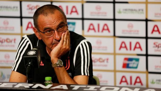Juventus coach Maurizio Sarri during the post match press conference (REUTERS) Juventus coach Maurizio Sarri during the post match press conference (REUTERS)