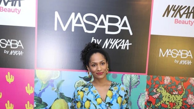 Masaba Gupta at the launch of her Nykaa beauty collaboration.(Photo: Mint)