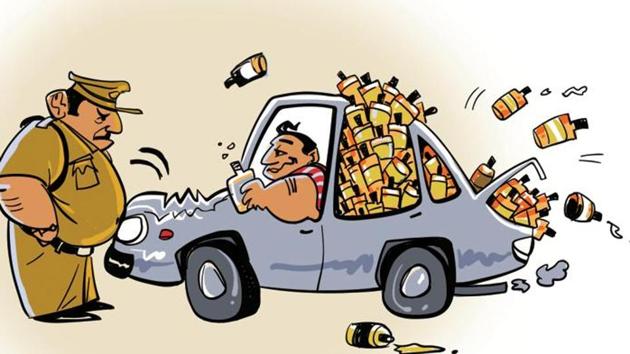 The policemen found it unusual for a cab to be driving through fields. So, they intercepted the car. (Illustration: Mohit Suneja) The policemen found it unusual for a cab to be driving through fields. So, they intercepted the car. (Illustration: Mohit Suneja)