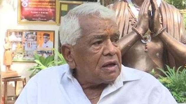 Former Madhya Pradesh chief minister Babulal Gaur is survived by his daughter-in-law Krishna Gaur who is an MLA from Govindpura.(ANI PHOTO.)