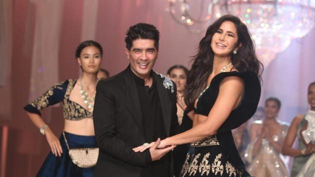 Katrina Kaif walks the ramp for Manish Malhotra during the Lakme India Fashion Week 2019.(IANS)