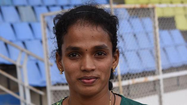 Chandralekha clocked 11.47 seconds to not only clinch the gold, but also set a new record at railway meet.(HT PHOTO)