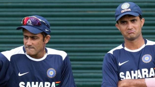 File image of former India cricketers Anil Kumble (L) and Sourav Ganguly (R)(Getty Images)