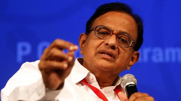 A team of CBI officers visited former Union minister P Chidambaram’s Jor Bagh residence but left after confirming that he was not present there.(HT PHOTO.)