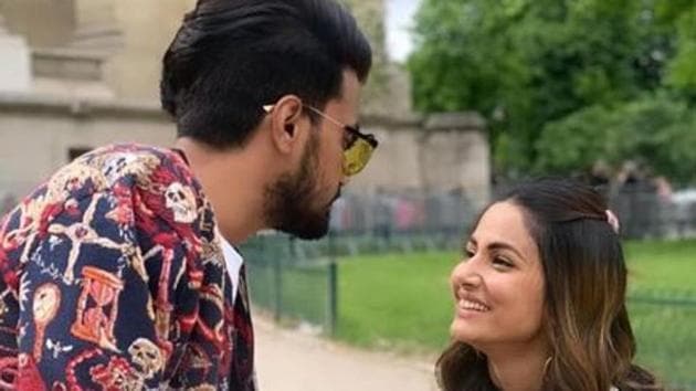 Hina Khan has been in a steady relationship with Rocky Jaiswal.(Instagram)