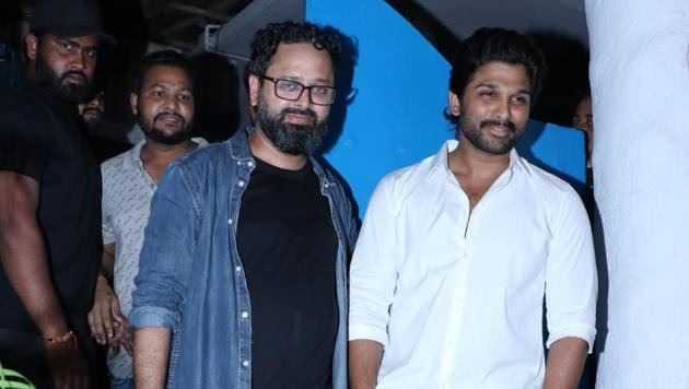 Allu Arjun was seen at Batla House success party in Mumbai.