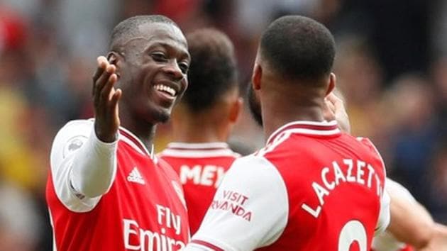 File image of Arsenal's Nicolas Pepe and Alexandre Lacazette.(REUTERS) File image of Arsenal's Nicolas Pepe and Alexandre Lacazette.(REUTERS)