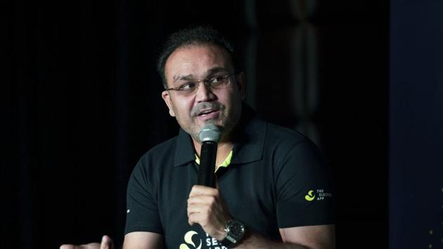 New Delhi: Former Indian cricketer Virender Sehwag speaks during the launch of 'Selector' mobile application, in New Delhi, Wednesday, Aug. 21, 2019.(PTI)