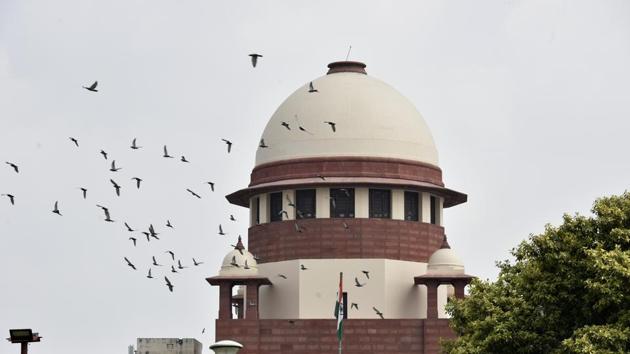 A view of Supreme Court during the day-to-day hearing in the Ayodhya title suit case.(Sonu Mehta/HT PHOTO)