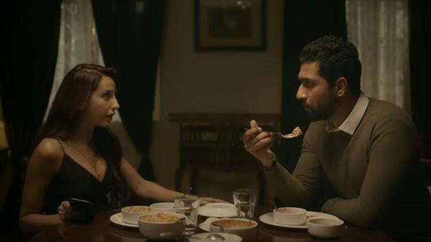 Nora Fatehi and Vicky Kaushal in a still from their music video, Pachtaoge.