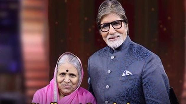 Amitabh Bachchan with Sindhutai Sapkal on Kaun Banega Crorepati 11.