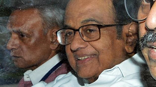 P Chidambaram is in CBI custody in connection with the INX media case. The Supreme Court granted him interim protection from arrest till Monday in a related a case filed by the Enforcement Directorate.(ANI Photo)