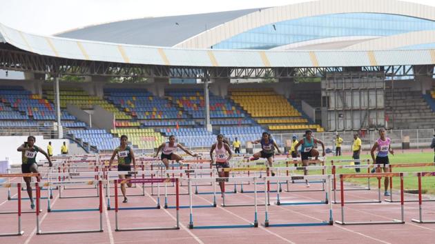 Southern Railway bagged the overall championship trophy in women’s and Northern Railway in men’s section at the conclusion of 85th Inter Railway Athletics Championship at Shiv Chhatrapati sports complex in Balewadi on Thursday.(HT Photo)