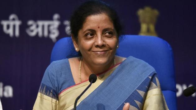 Finance Minister Nirmala Sitharaman said her government was close to taking a decision to alleviate the pain of homebuyers in limbo due to pending housing projects in the National Capital Region (NCR).(Mohd Zakir/HT PHOTO)