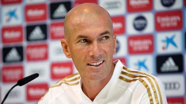 Real Madrid coach Zinedine Zidane during a press conference. (REUTERS) Real Madrid coach Zinedine Zidane during a press conference. (REUTERS)