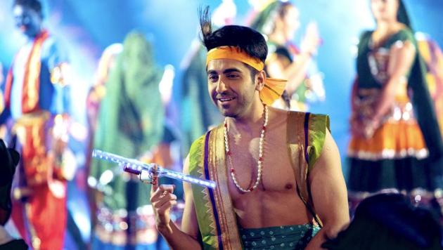 Janmashtmi 2019: Ayushmann Khurrana dressed as Krishna in a still from his upcoming film Dream Girl. Janmashtmi 2019: Ayushmann Khurrana dressed as Krishna in a still from his upcoming film Dream Girl.