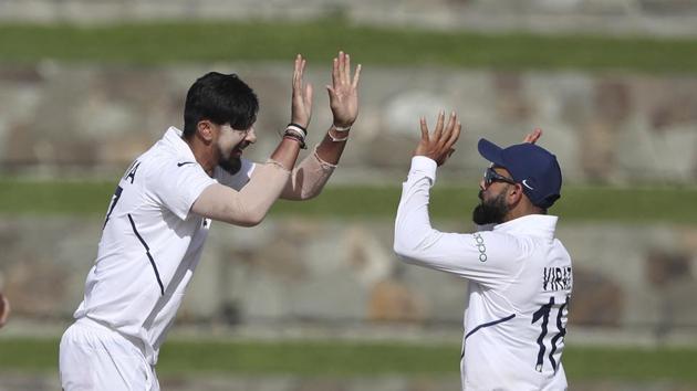 India's Ishant Sharma, left, celebrates with team captain India's captain Virat Kohli. (AP) India's Ishant Sharma, left, celebrates with team captain India's captain Virat Kohli. (AP)