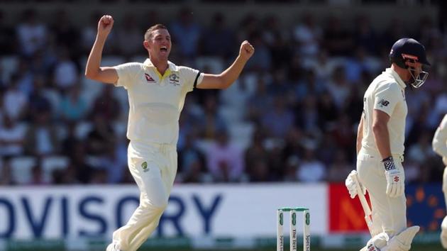Australia's Josh Hazlewood celebrates taking the wicket of England's Jonny Bairstow.(Action Images via Reuters)