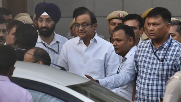 Former Union Finance Minister P Chidambaram is taken from special CBI court after being sent to custody till August 26, in connection with the INX media case, in New Delhi. (Raj K Raj / HT Photo) Former Union Finance Minister P Chidambaram is taken from special CBI court after being sent to custody till August 26, in connection with the INX media case, in New Delhi. (Raj K Raj / HT Photo)