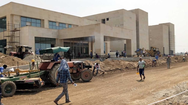 The OPD on campus is expected to begin from September 1, with Bathinda DC B Srinivasan saying that the three-storey building was almost complete (Sanjeev Kumar/HT) The OPD on campus is expected to begin from September 1, with Bathinda DC B Srinivasan saying that the three-storey building was almost complete (Sanjeev Kumar/HT)
